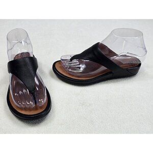 FitFlop Womens Black Leather Thong Sandals EUR 36 Fit Flop